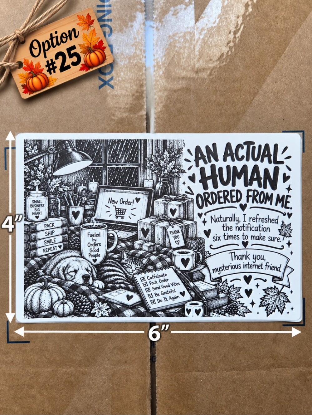 Large 4x6" Thermal Shipping Stickers - Design #25